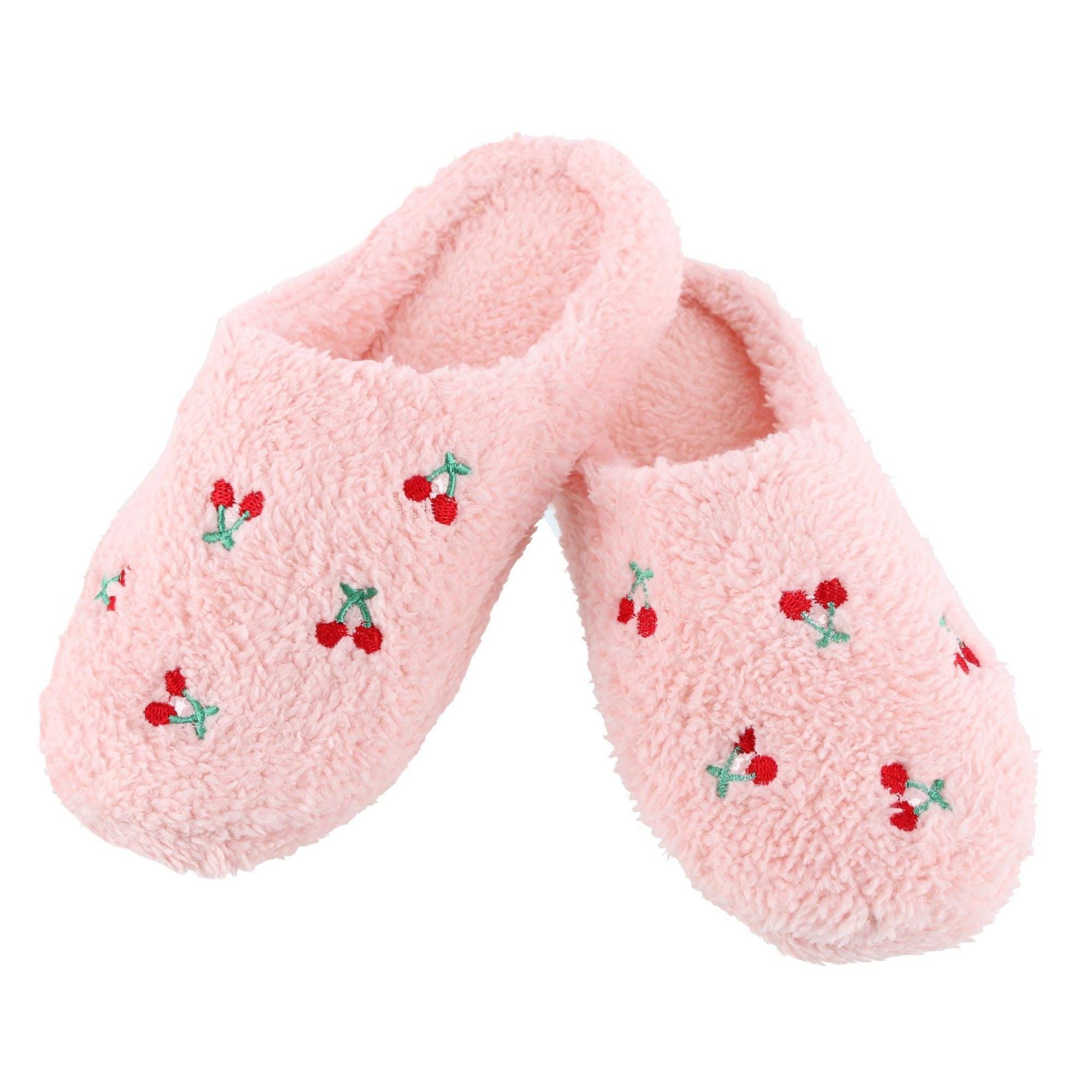 CTM® Women's Cherry Pattern Fur Slippers - Women's Cherry Pattern Fur Slippers