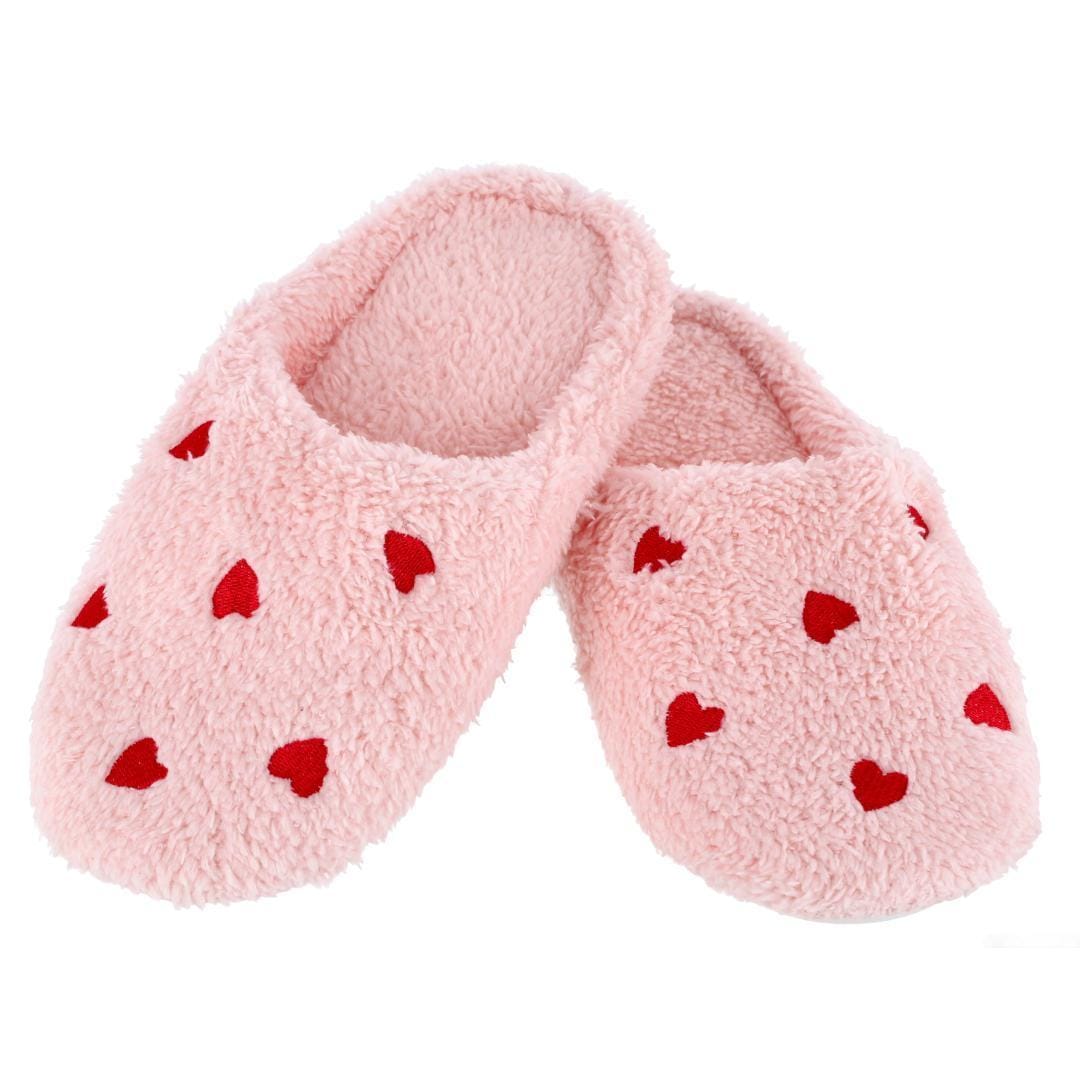 CTM® Women's Love Heart Print Slippers - Women's Love Heart Print Slippers