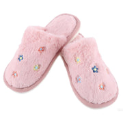 Women's Flower Print Fur Slippers