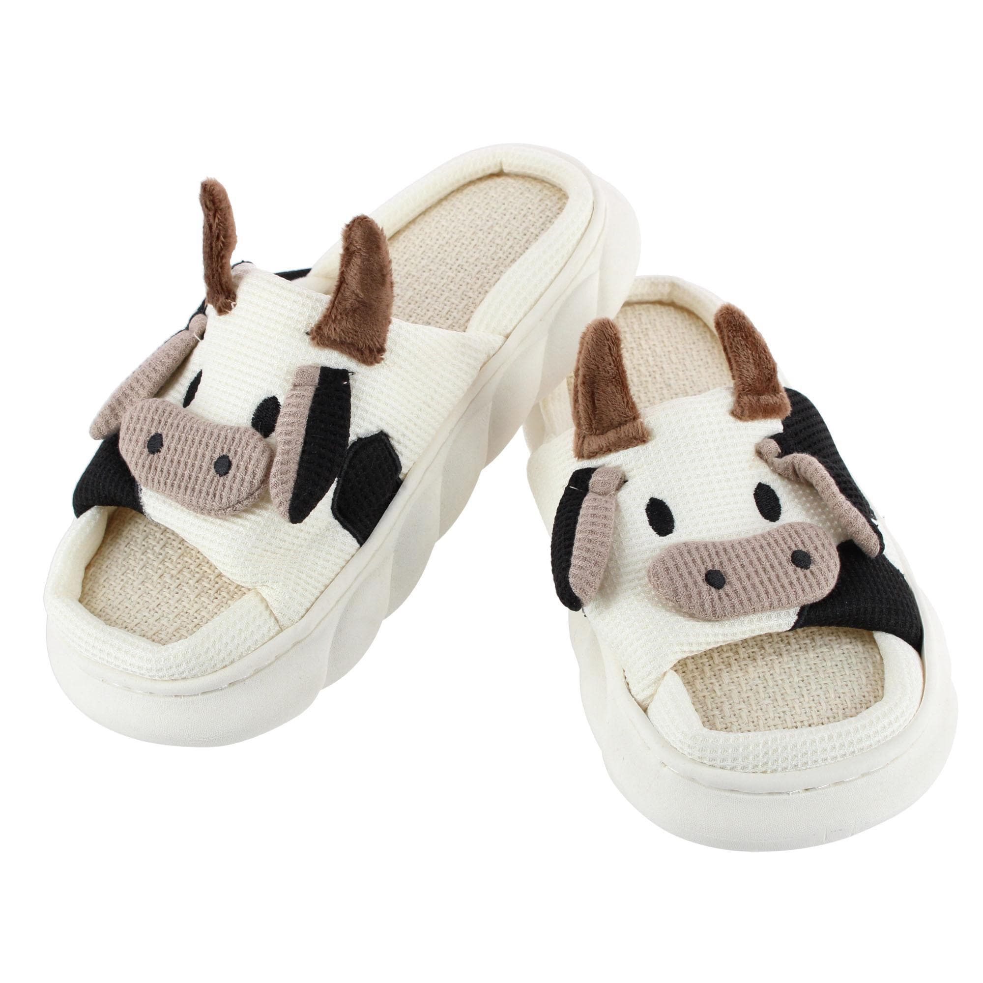CTM® Women's Cow Slide Slippers - Women's Cow Slide Slippers