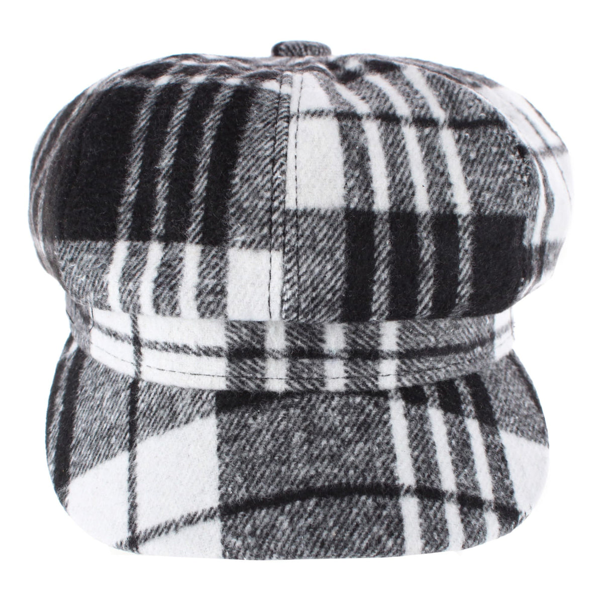 CTM® Women's Tartan Plaid Cabbie Hat - Black