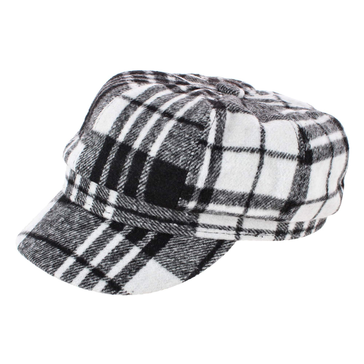 CTM® Women's Tartan Plaid Cabbie Hat - Black