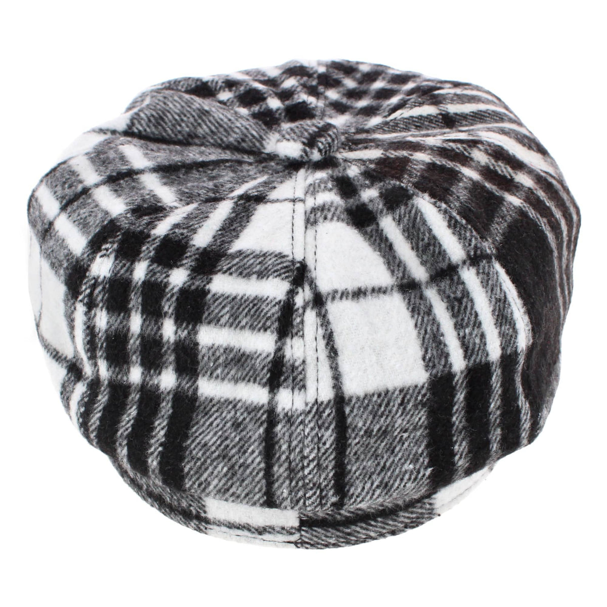 CTM® Women's Tartan Plaid Cabbie Hat - Black