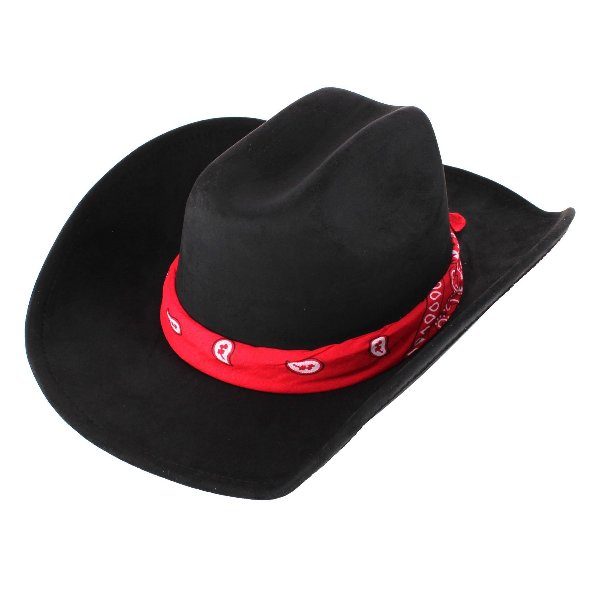 CTM® Women's Cowboy Hat with Paisley Bandana Scarf - Women's Cowboy Hat with Paisley Bandana Scarf