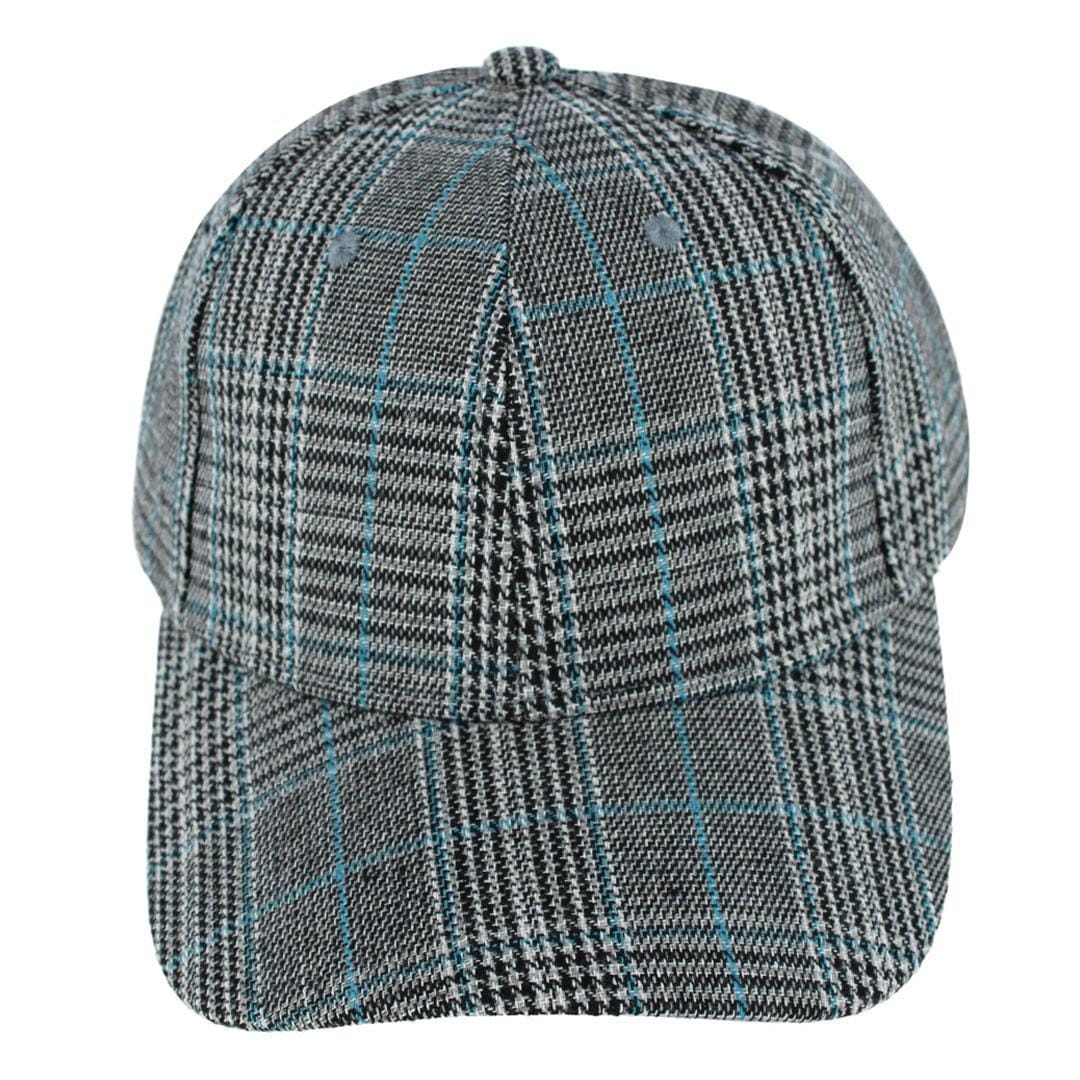 CTM® Women's Plaid Trucker Hat - Gray