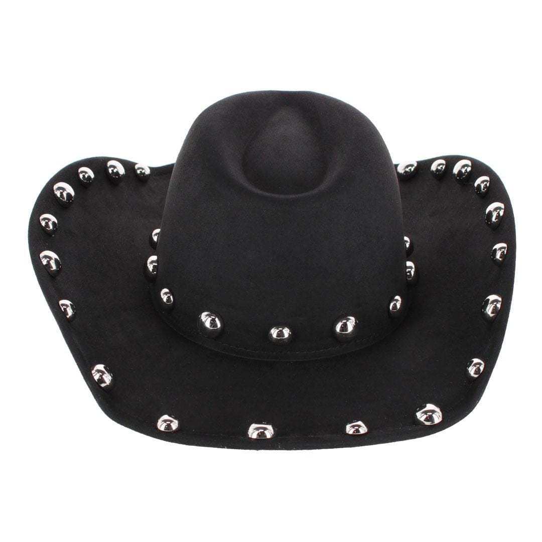 CTM® Women's Western Ball Studded Trim Cowboy Hat - Black
