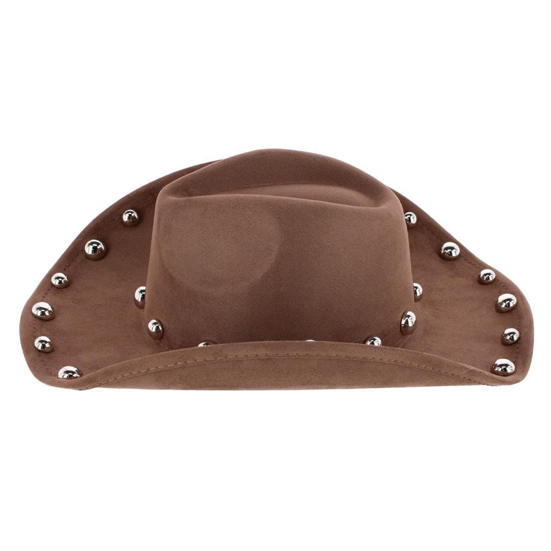 CTM® Women's Western Ball Studded Trim Cowboy Hat - Brown