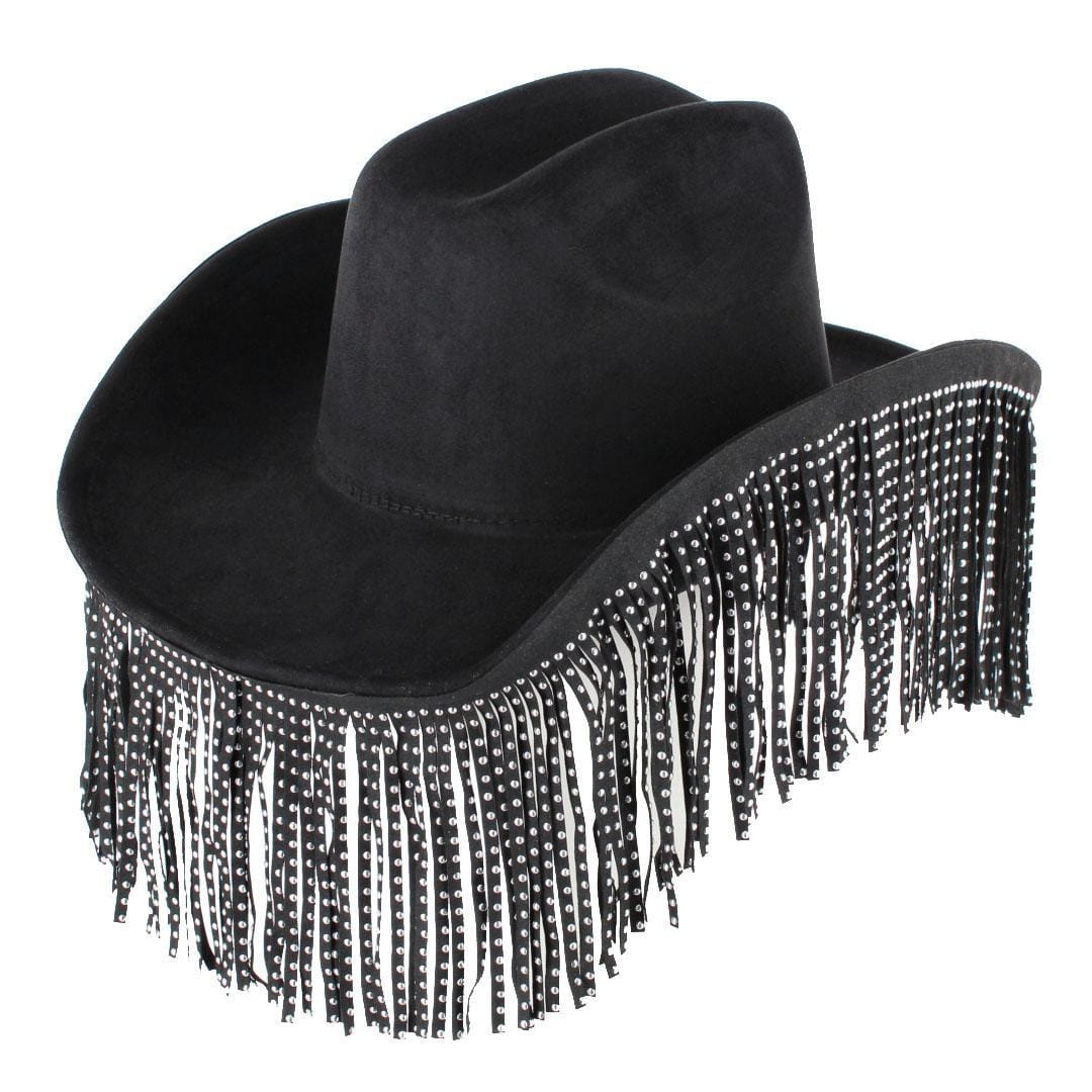 CTM® Women's Studded Fringe Western Cowboy Hat - Women's Studded Fringe Western Cowboy Hat