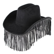 Women's Studded Fringe Western Cowboy Hat
