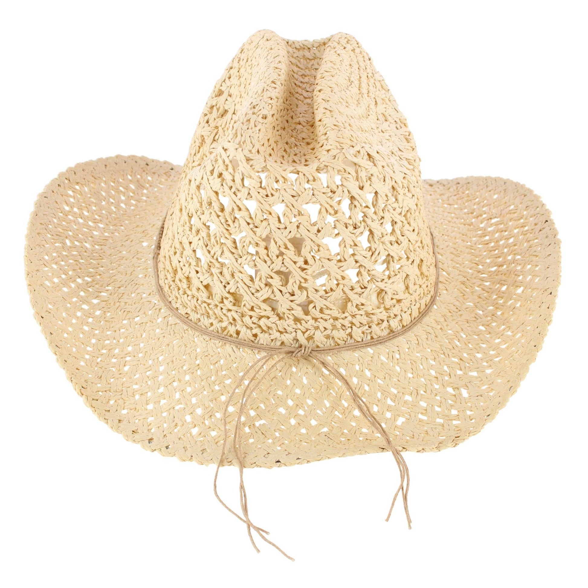 CTM® Women's Braided Bead Straw Cowboy Hat - Straw