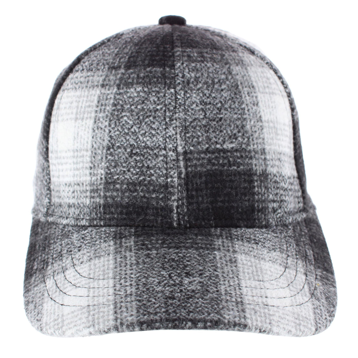 CTM® Women's Tweed Plaid Baseball Cap - Black