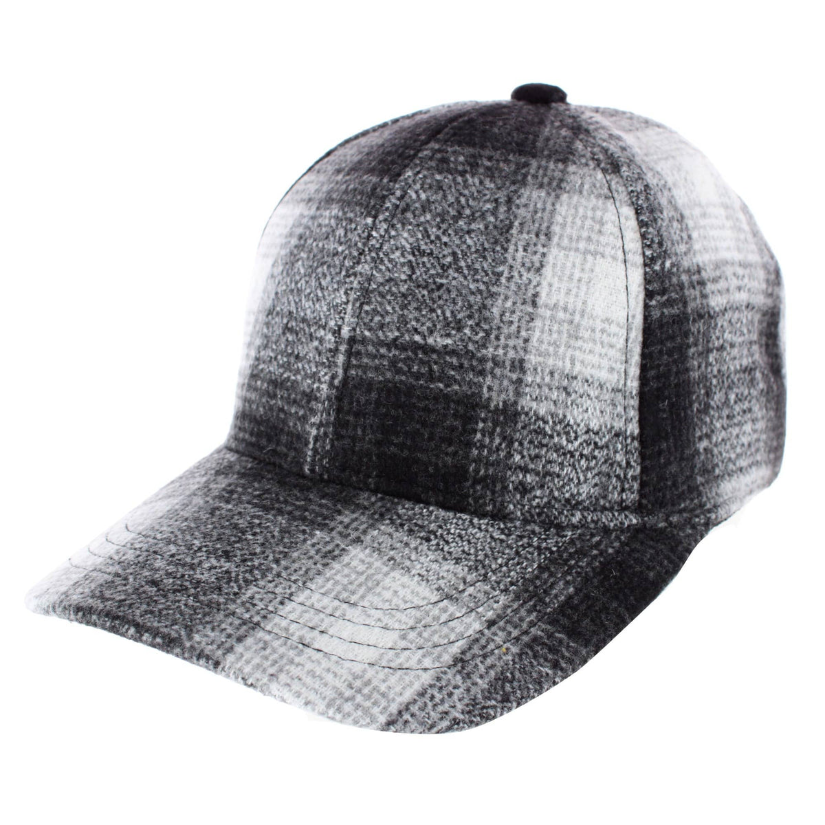 CTM® Women's Tweed Plaid Baseball Cap - Black