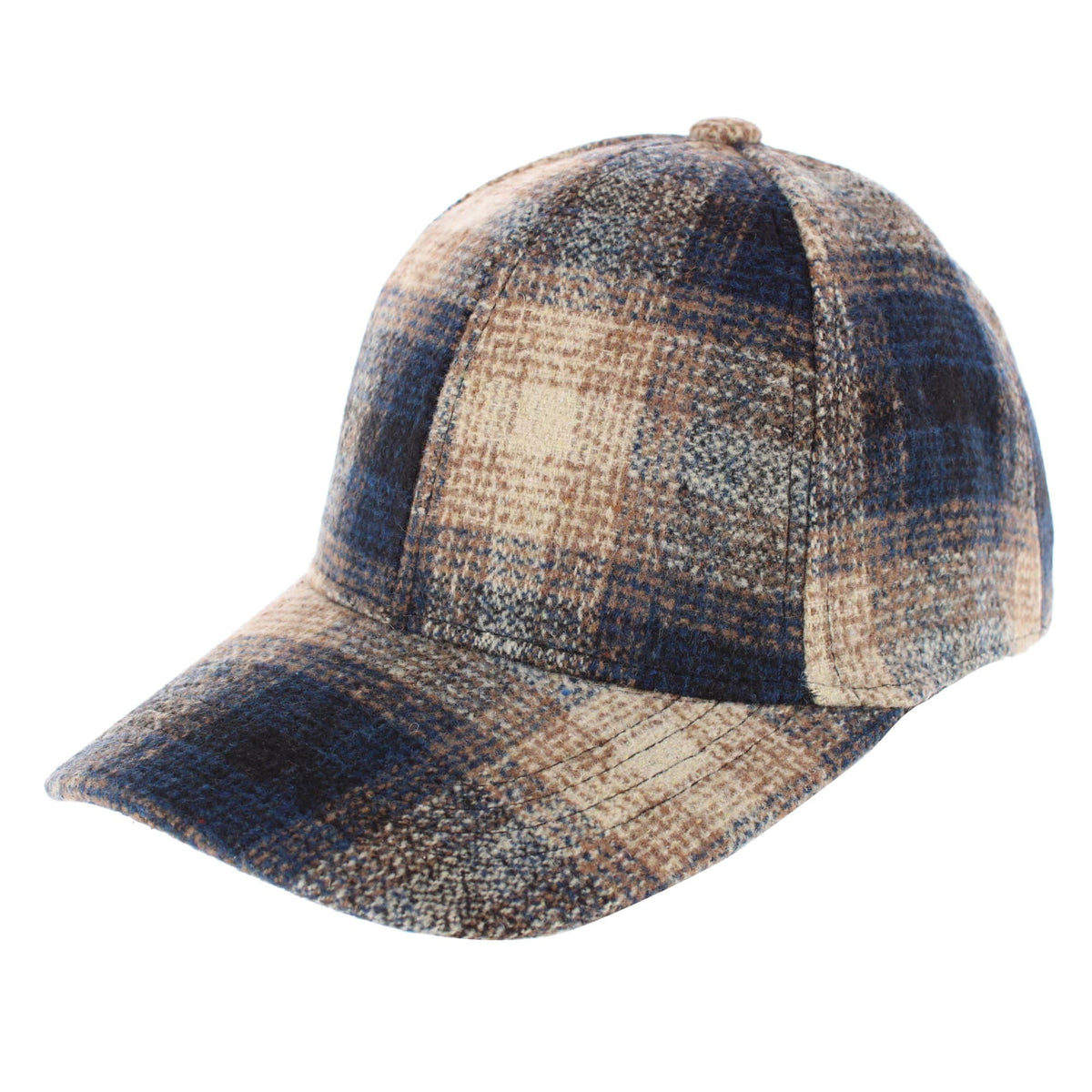 CTM® Women's Tweed Plaid Baseball Cap