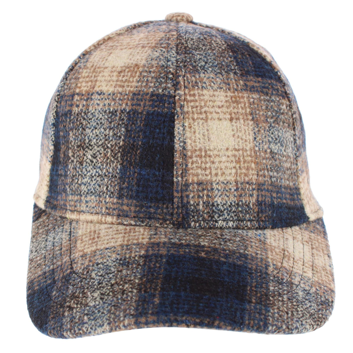 CTM® Women's Tweed Plaid Baseball Cap - Blue