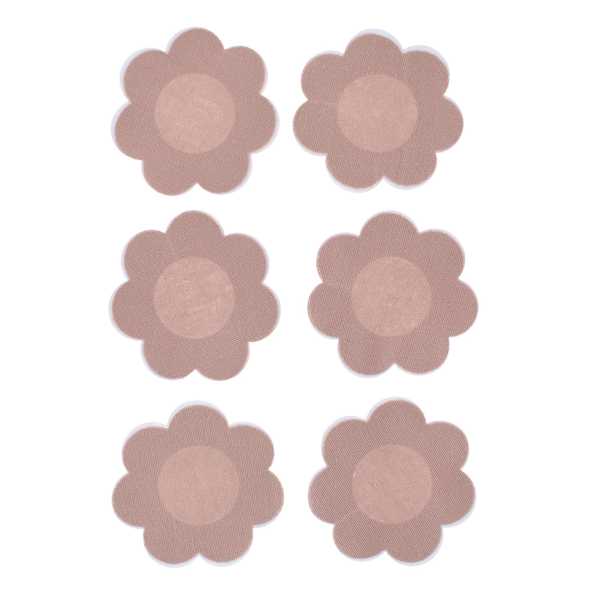 CTM® Women's Flower Shape Pasties (3 Pair) - Nude