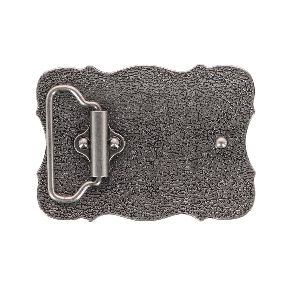CTM® Vintage Silver Cross Filigree Belt Buckle - Silver
