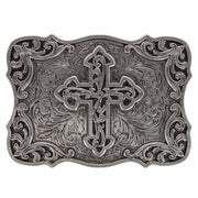Vintage Silver Cross Filigree Belt Buckle