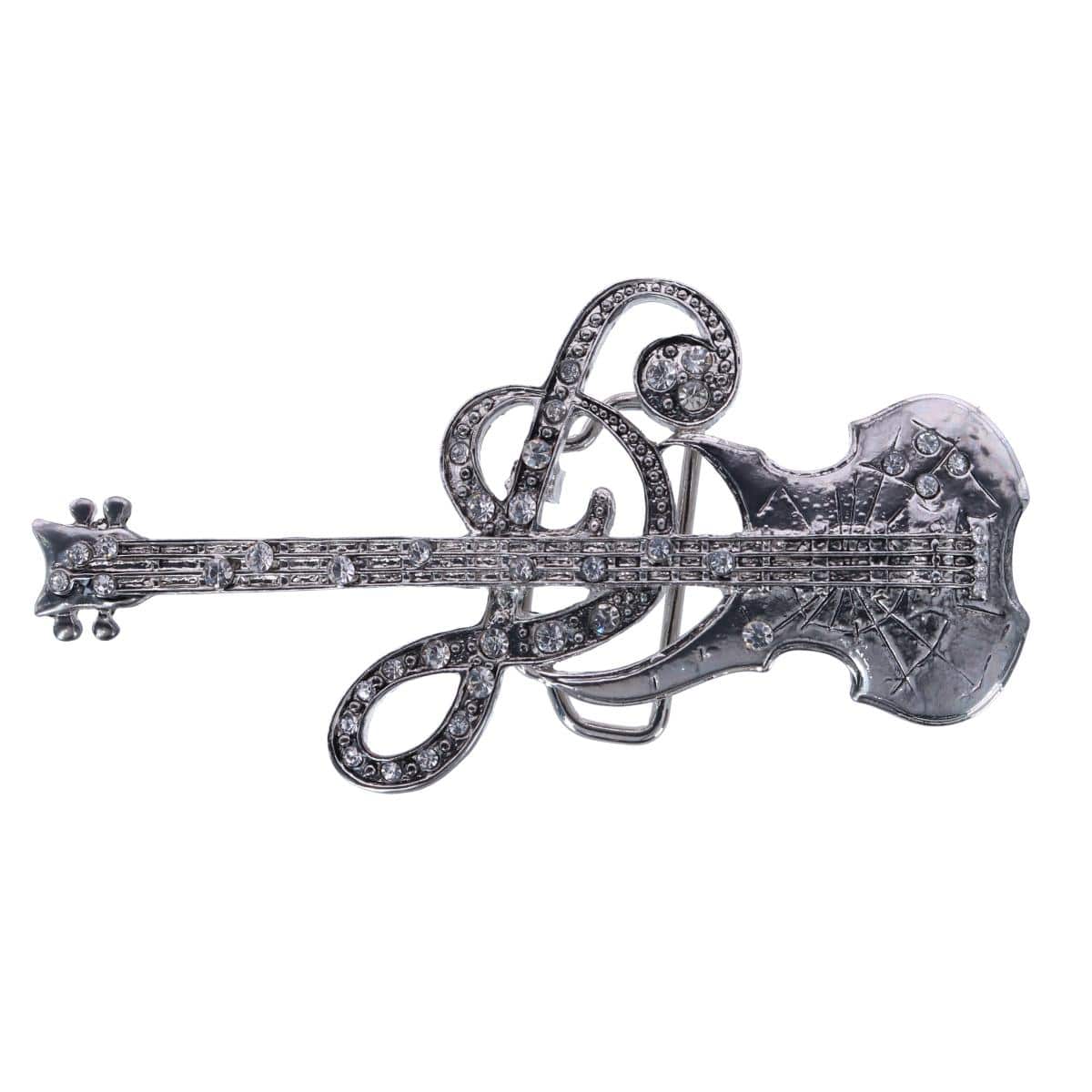 CTM® Women's Rhinestone Music Note Guitar Buckle - Women's Rhinestone Music Note Guitar Buckle