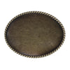 Blank Oval Belt Buckle with Braided Edge