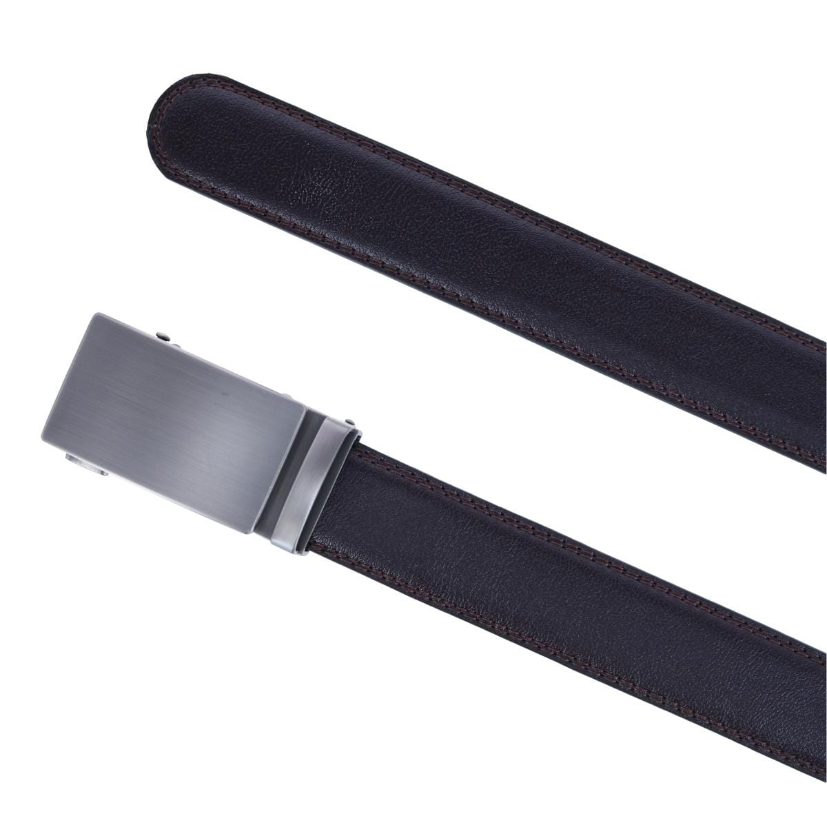 CTM® Men's Sleek Leather Adjustable Ratchet Belt - Dark Brown
