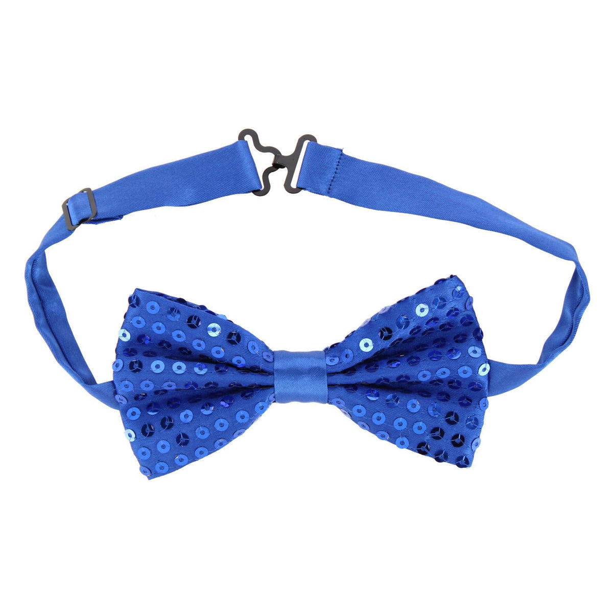 CTM® Adult Sequin Suspender & Bow Tie Set Adjustable Dress Costume Accessory - Blue