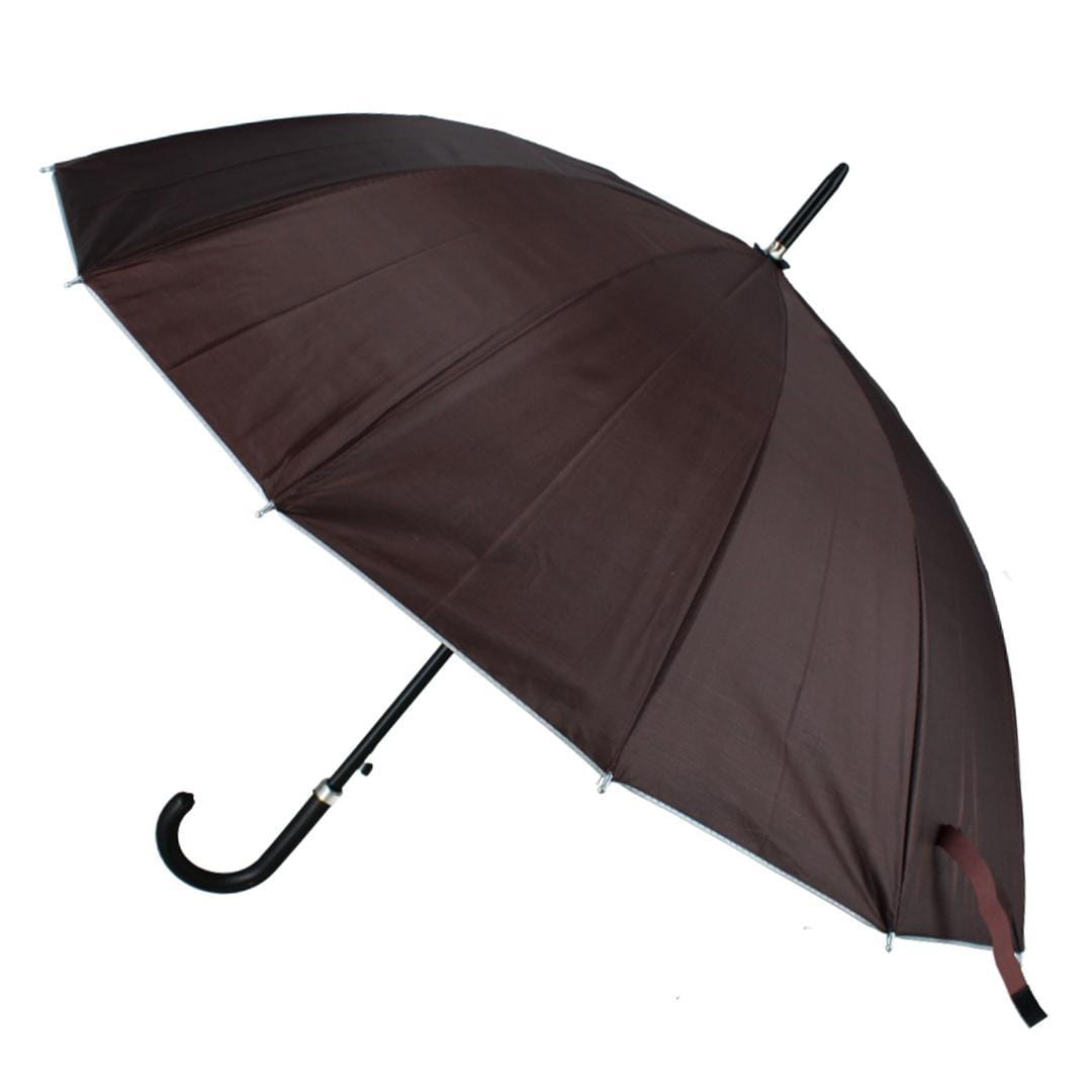 CTM® Adult Sleek Solid Color Stick Umbrella - Brown