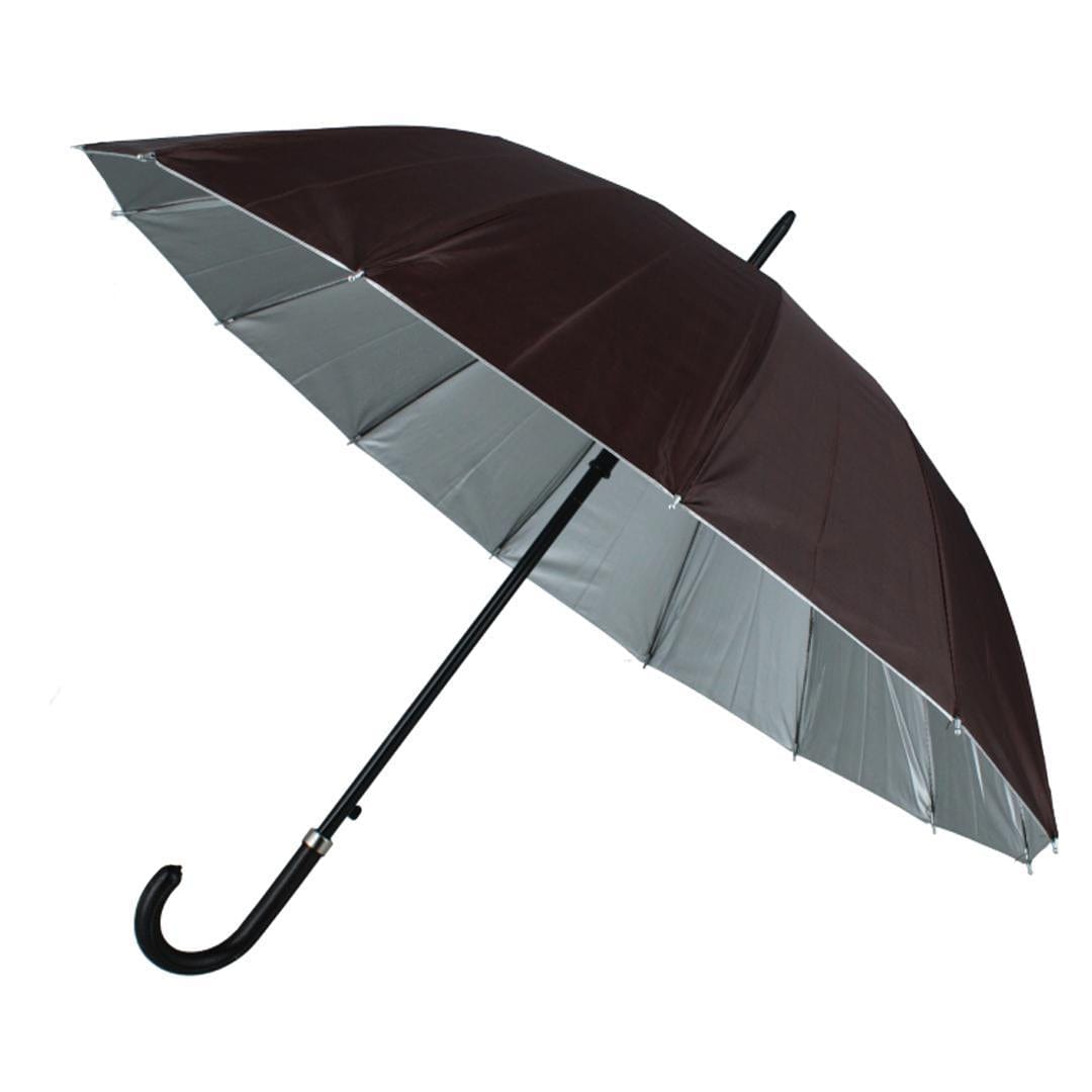 CTM® Adult Sleek Solid Color Stick Umbrella - Brown