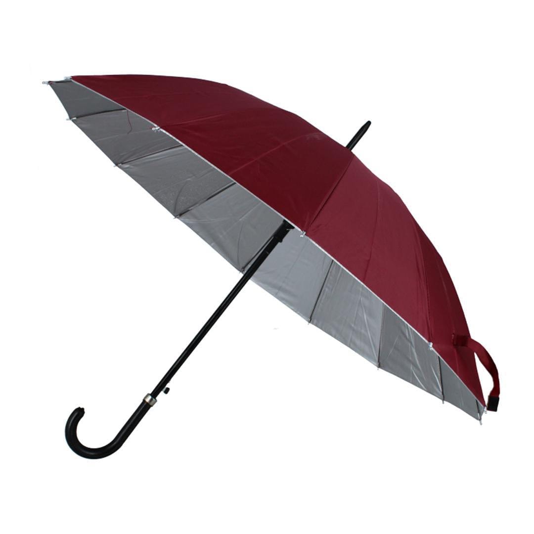 CTM® Adult Sleek Solid Color Stick Umbrella - Red