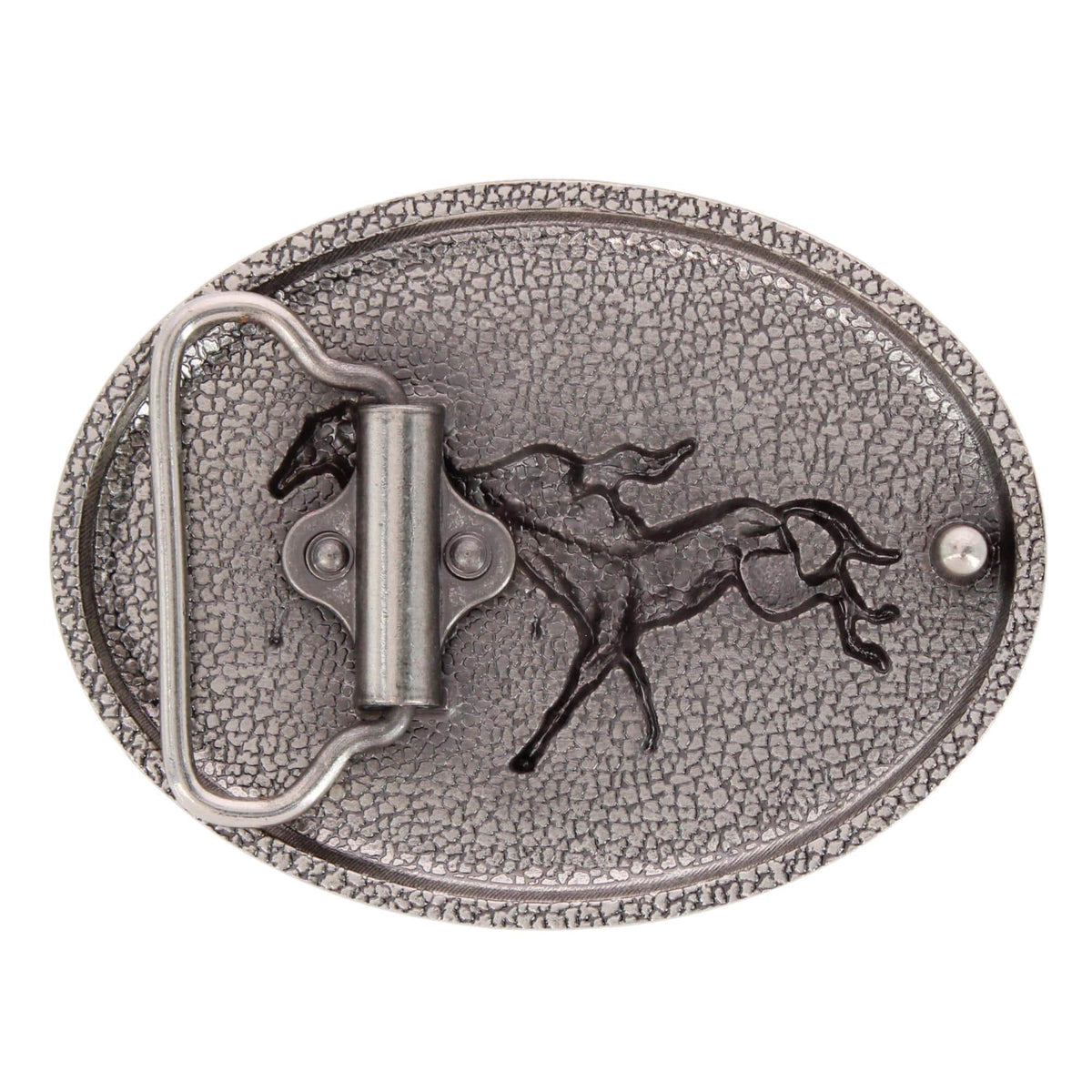 CTM® Women's Running Horses Turquoise Belt Buckle for 1.5 Inch Belts - Silver