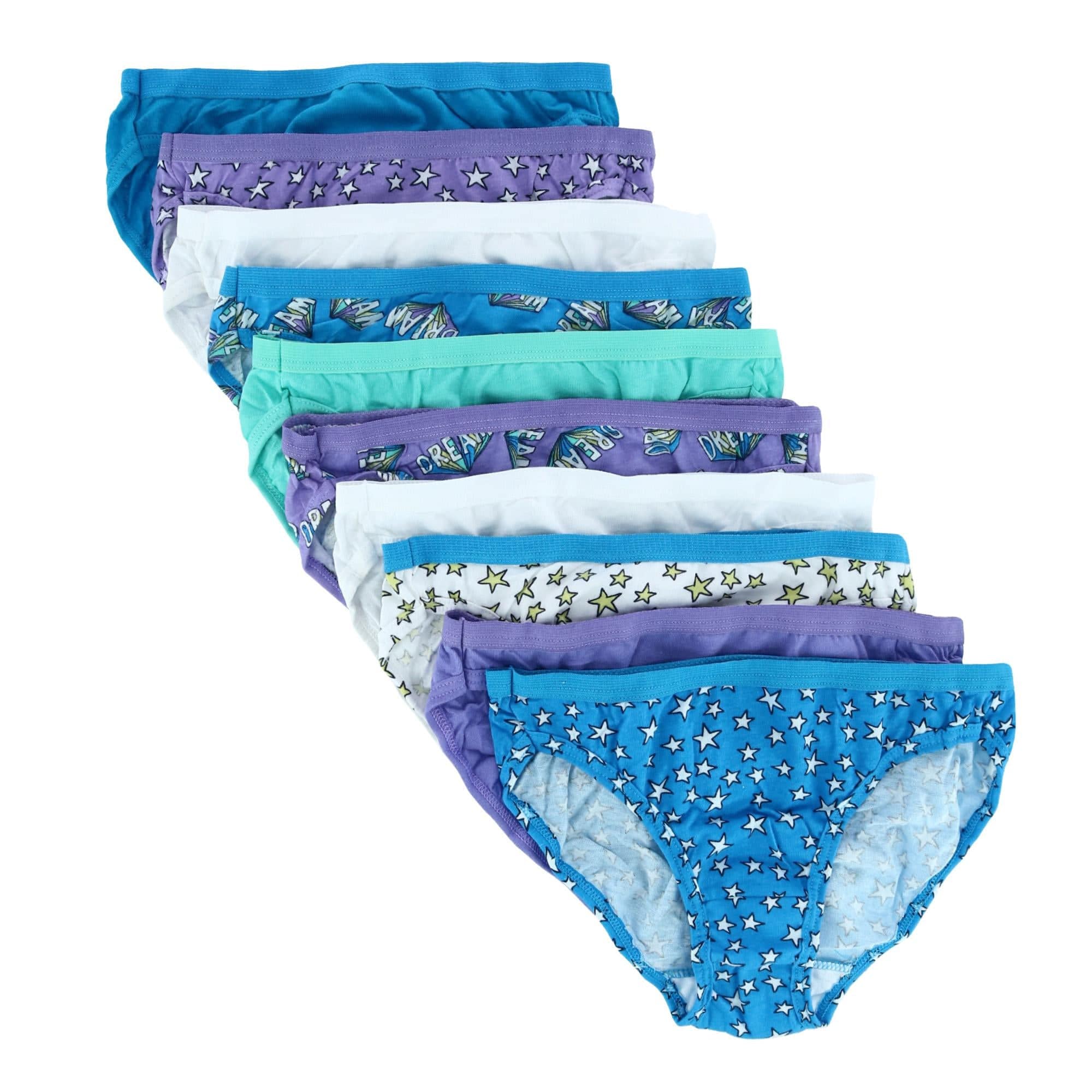 Girl's Assorted Cotton Bikini Underwear (10 Pack) by Fruit of the Loom