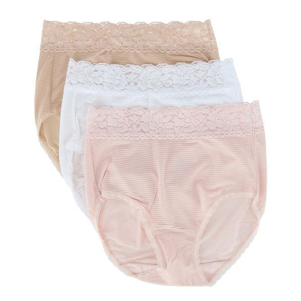 Women's Flattering Lace Brief Panties(3 Pack)