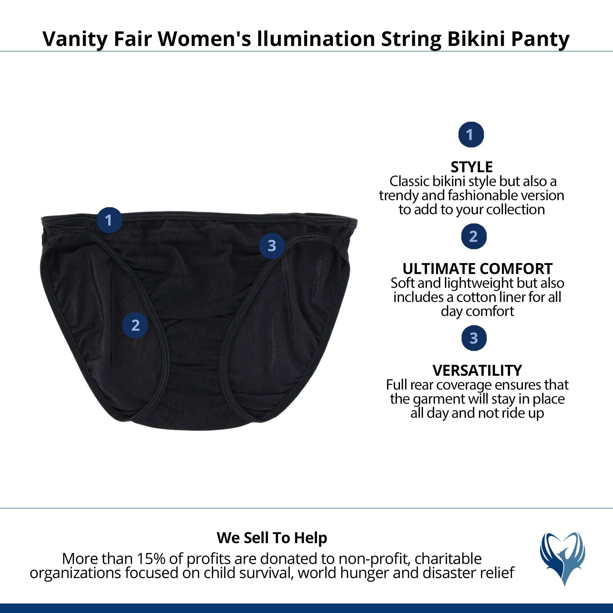 Vanity Fair Women's llumination String Bikini Panty - Black