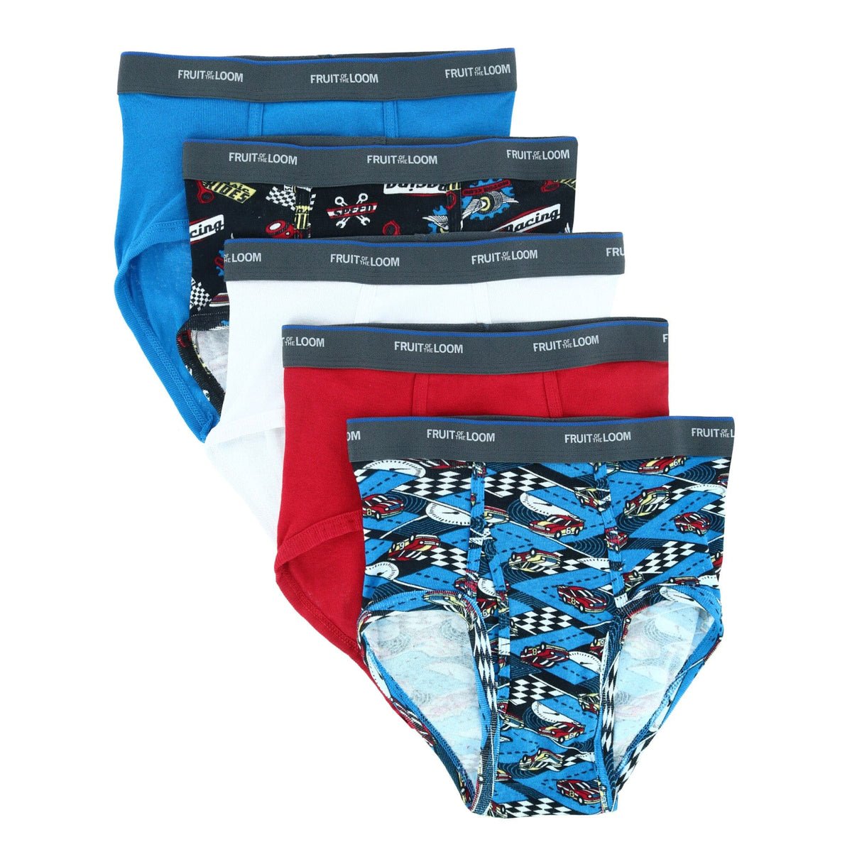 Fruit of the Loom Boy's Fashion Briefs Underwear (5 Pack) - Boy's Fashion Briefs Underwear (5 Pack)