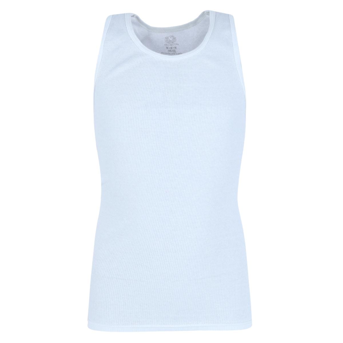 Fruit of the Loom Boy's Ribbed White Tank Top A Shirts (5 Pack) - Boy's Ribbed White Tank Top A Shirts (5 Pack)