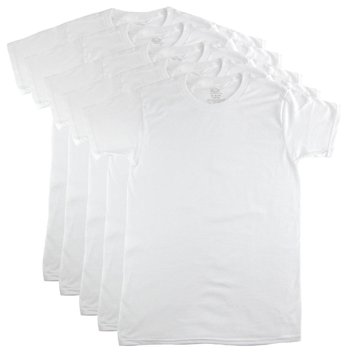 Boy's Cotton Crew Neck Tee Shirt (Pack of 5) by Fruit of the Loom ...
