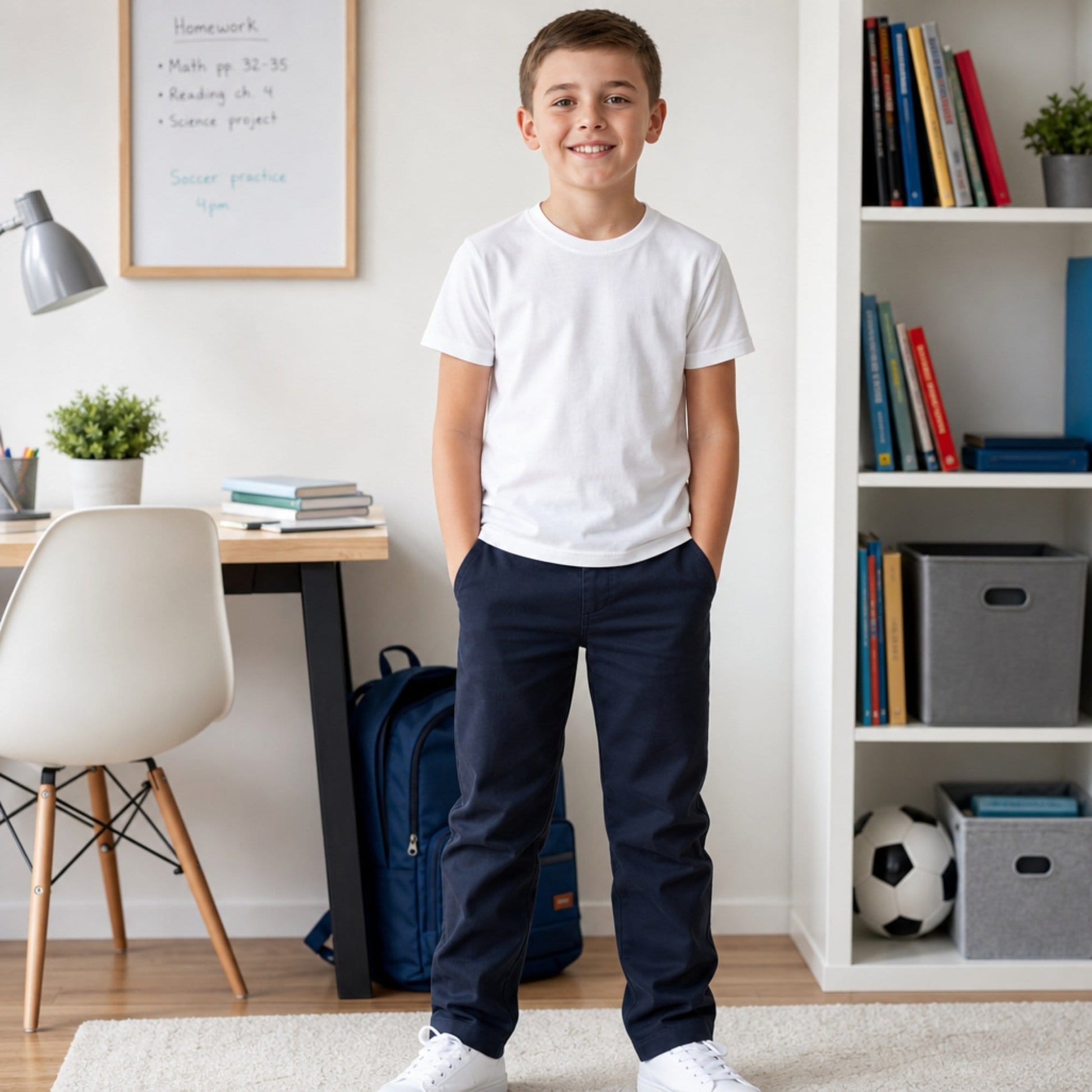 Fruit of the Loom Boy's White Crew T-Shirt (5 Pack) - White