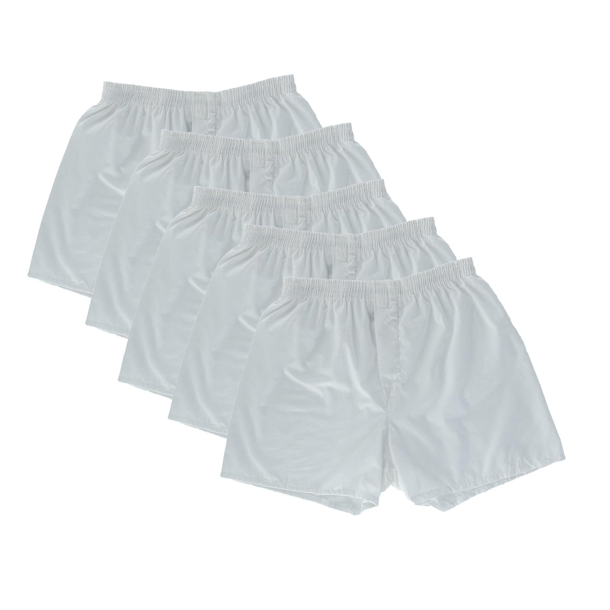 Fruit of the Loom Men's White Boxer Shorts Underwear (5 Pair Pack) - White