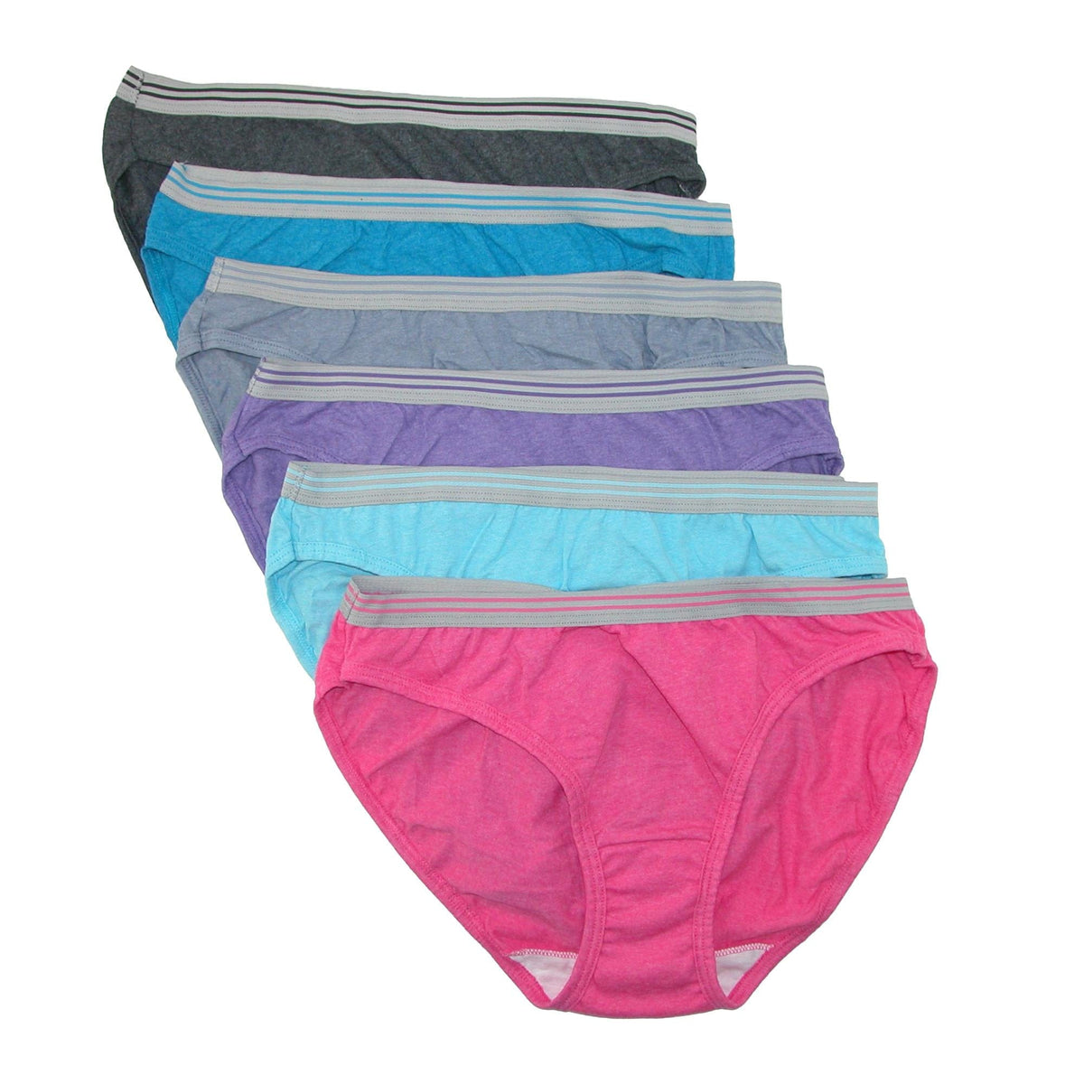 Fruit of the Loom Women's Heathered Bikini Underwear (Pack of 6) - Women's Heathered Bikini Underwear (Pack of 6)