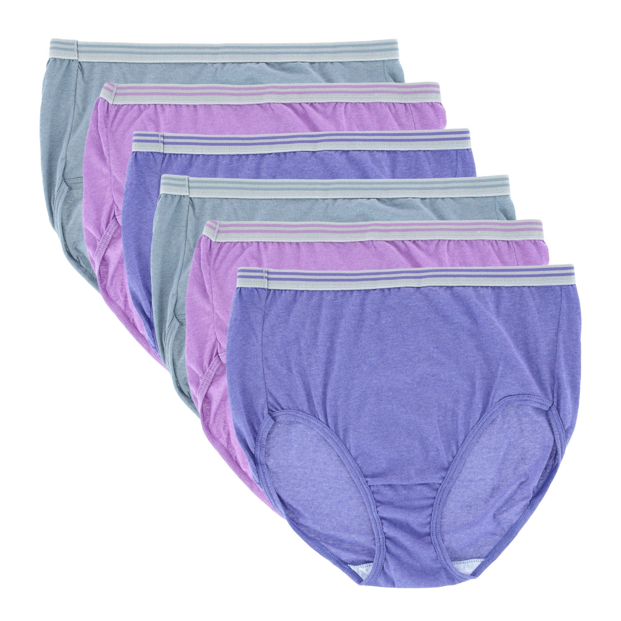 Fit for Me Women's Plus Microfiber Brief Underwear, 5 Pack 