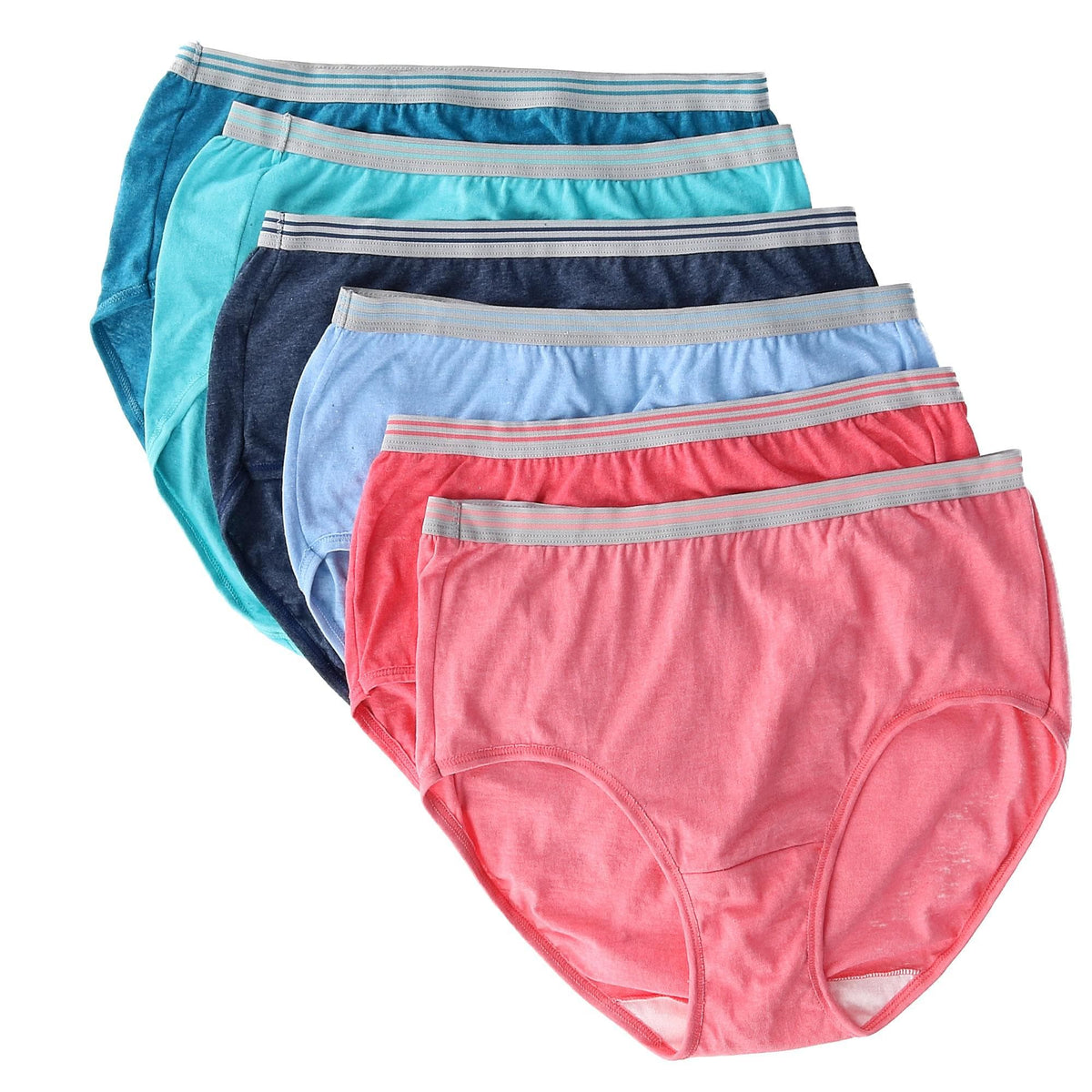 Fruit of the Loom Women's Heather Brief Underwear (6 Pair Pack) - Multi