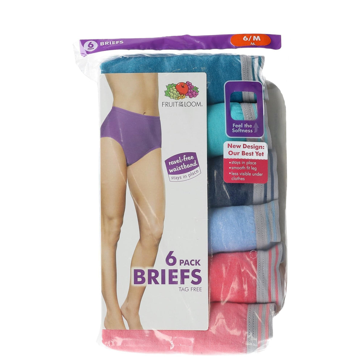 Fruit of the Loom Women's Heather Brief Underwear (6 Pair Pack) - Multi