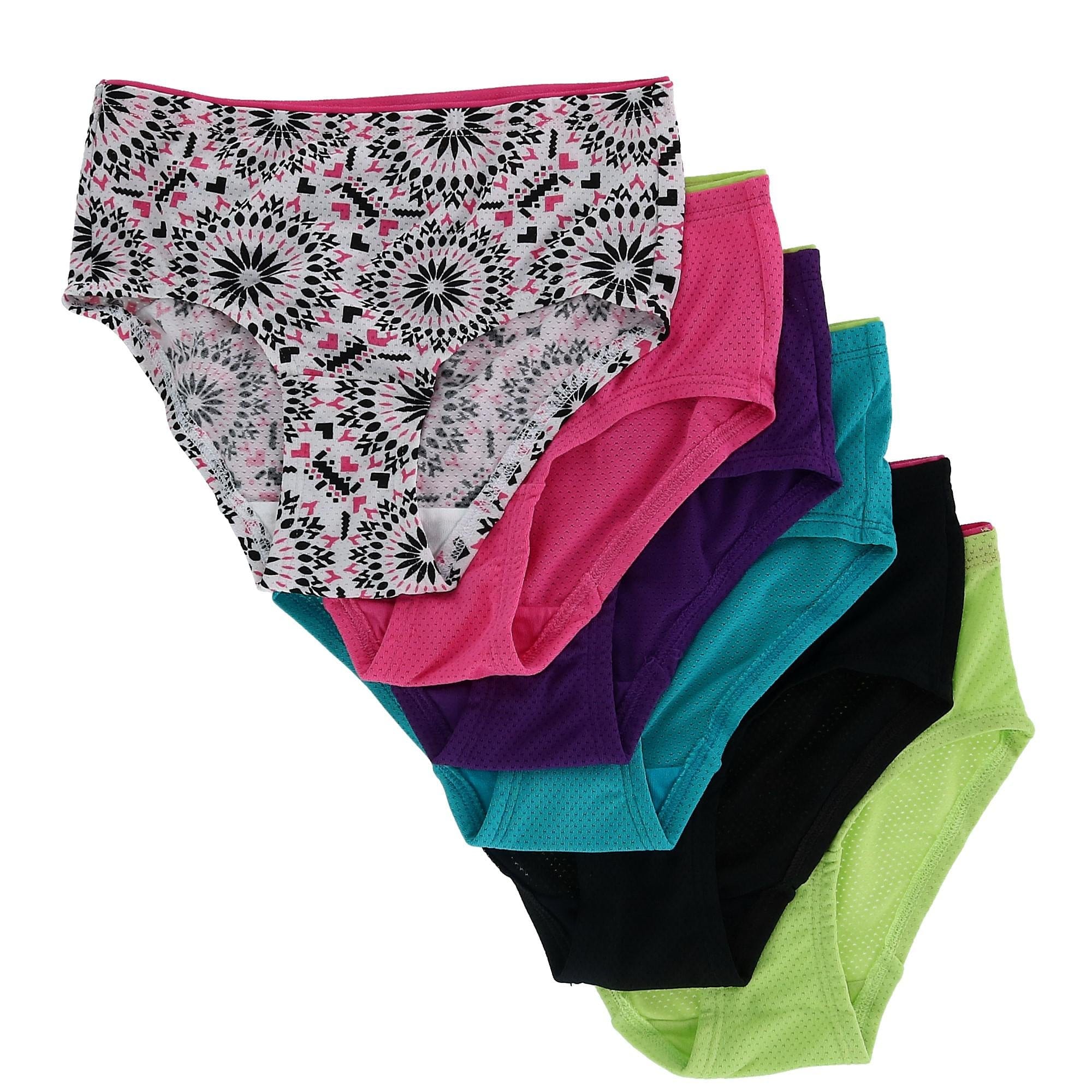 Girl's Breathable Micro-Mesh Brief Underwear, Assorted 6+1 Bonus Pack