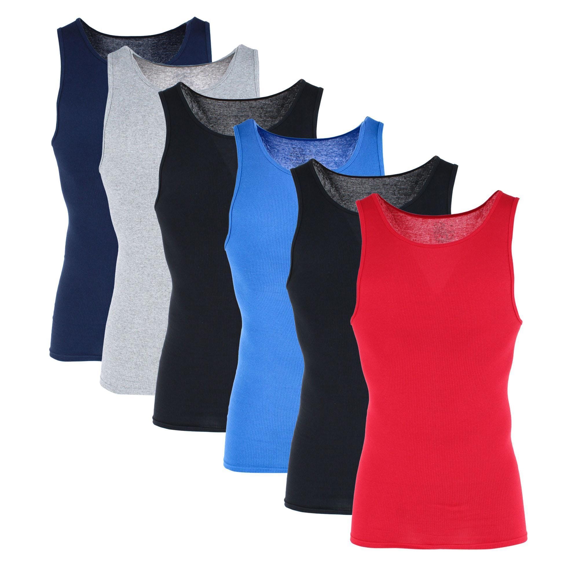 Fruit of the Loom Men's Big & Tall Classic Fit Assorted A-Shirt (6 Pack) - Multicolor