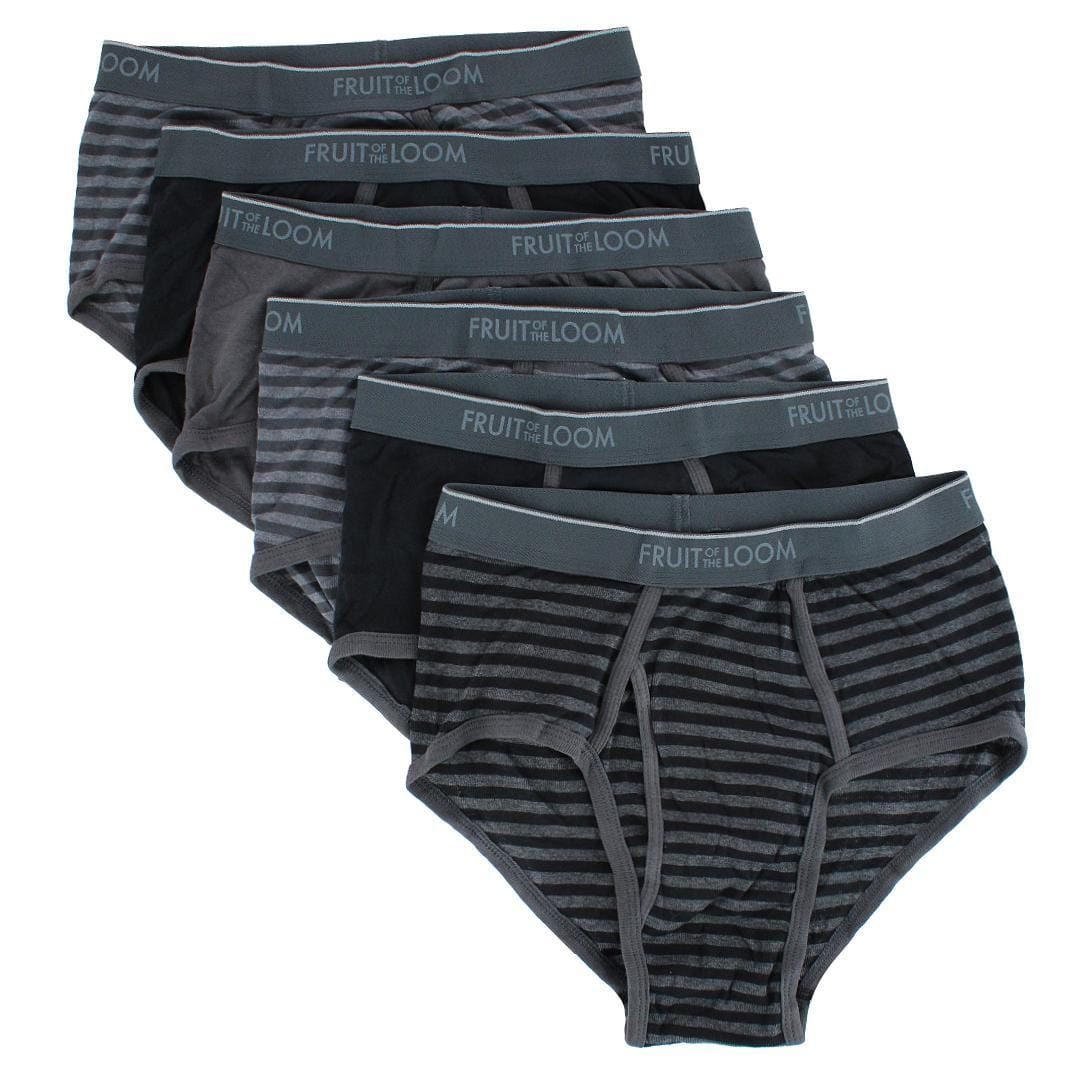 Fruit of the Loom Men's Fashion Pattern Briefs Underwear ( 6 Pack) - Stripes