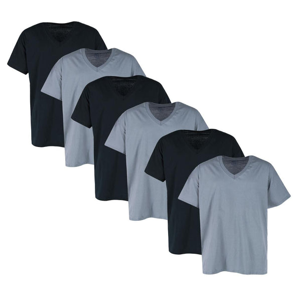 Men's V-Neck Dyed Short Sleeve Undershirt (6 Pack)