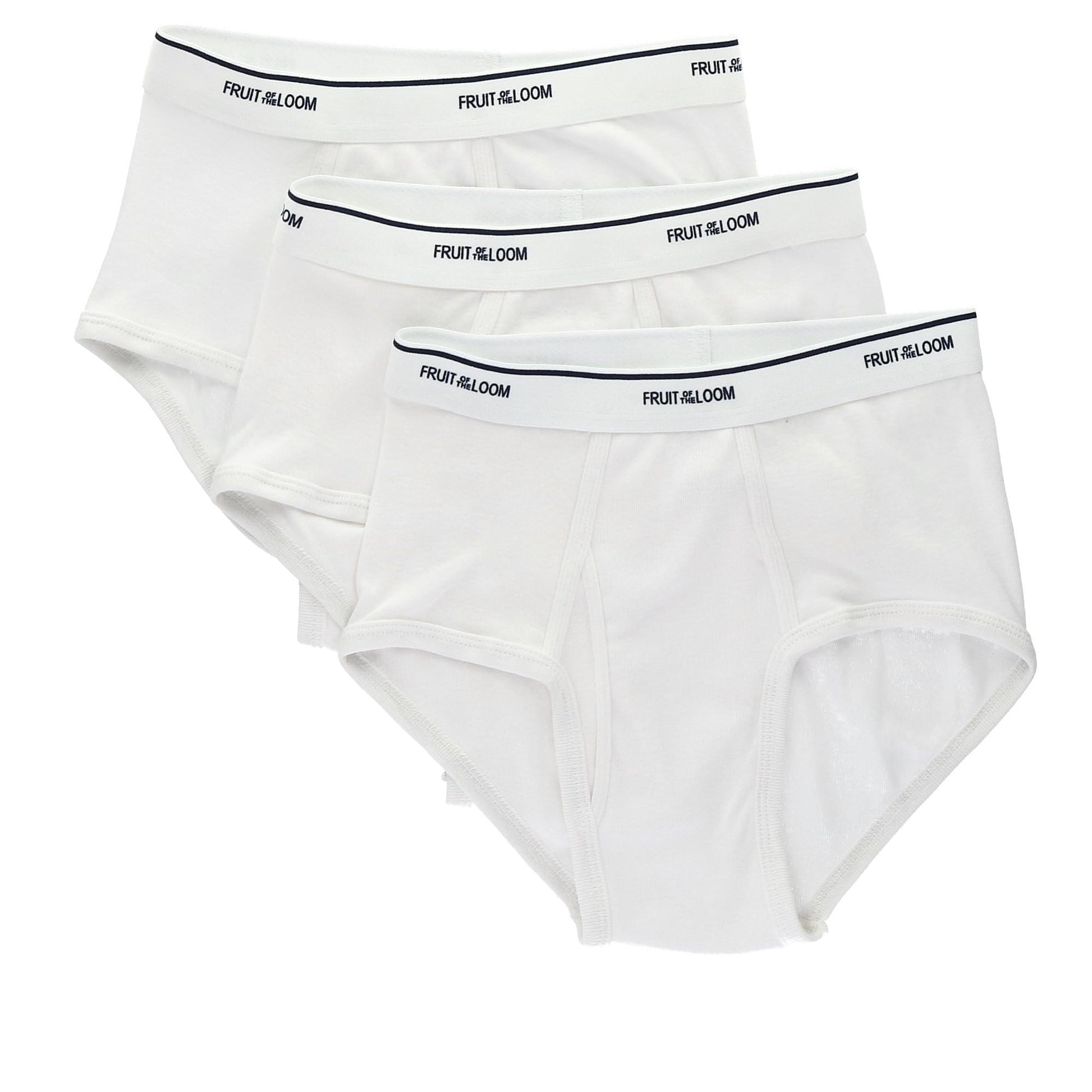 Fruit of the Loom Men's White Briefs (3 Pack) - White