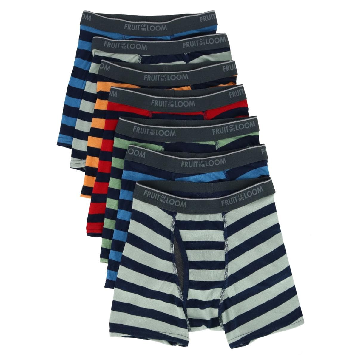 Fruit of the Loom Boy's Eversoft Cool Zone Striped Boxer Briefs (7 Pack) - Boy's Eversoft Cool Zone Striped Boxer Briefs (7 Pack)