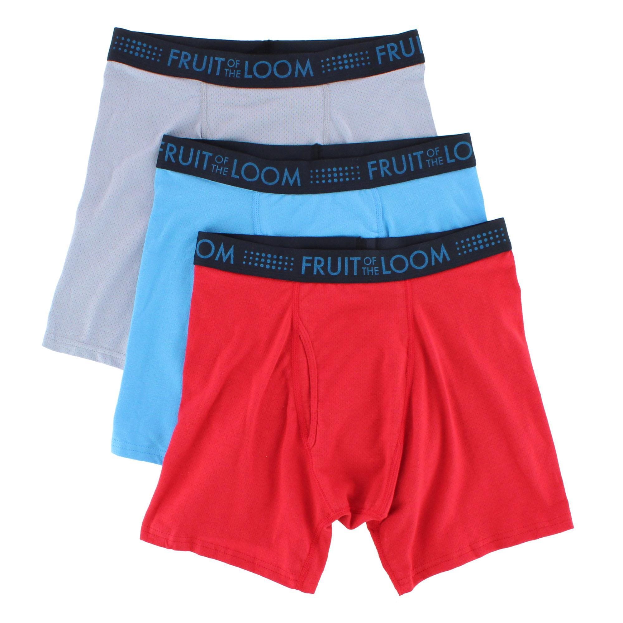 Fruit of the Loom Men's Breathable Cotton Mesh Assort Boxer Brief (3 Pack)