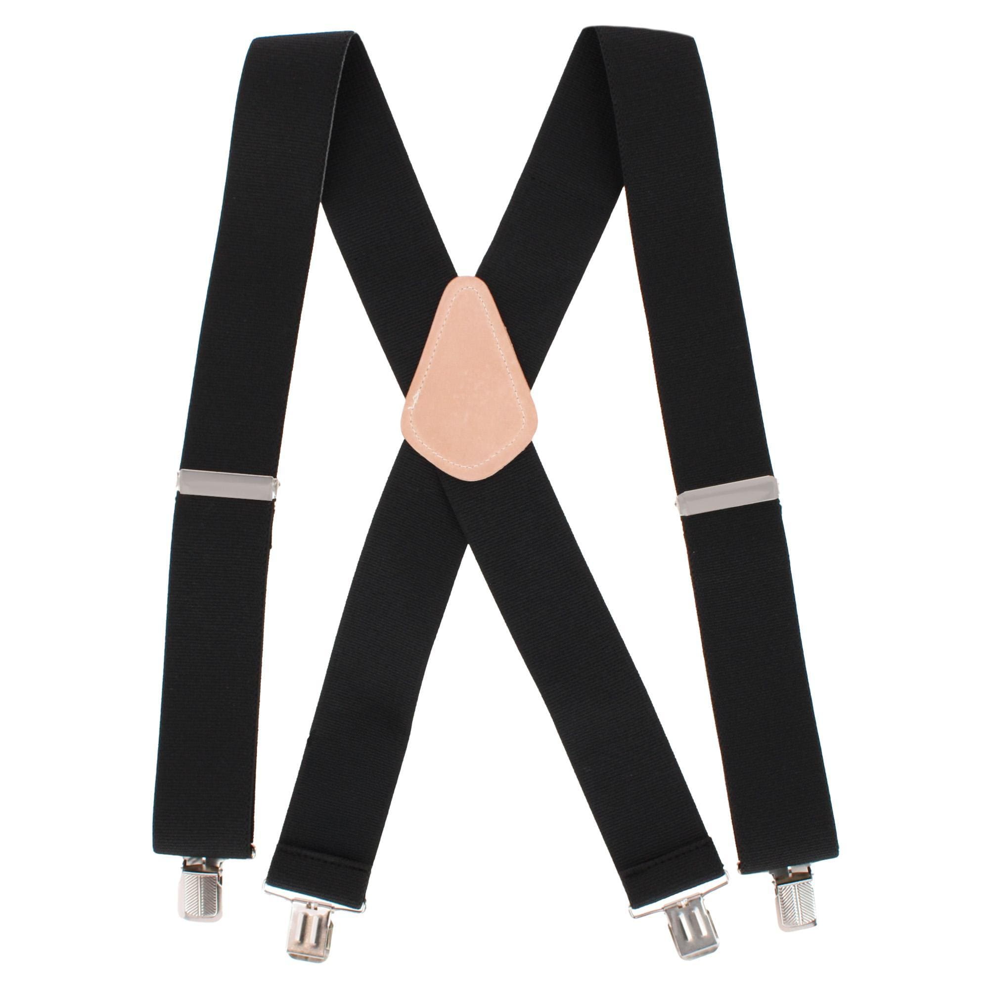 Danbury Men's 2-Inch Terry Weave Clip End Suspenders - Black