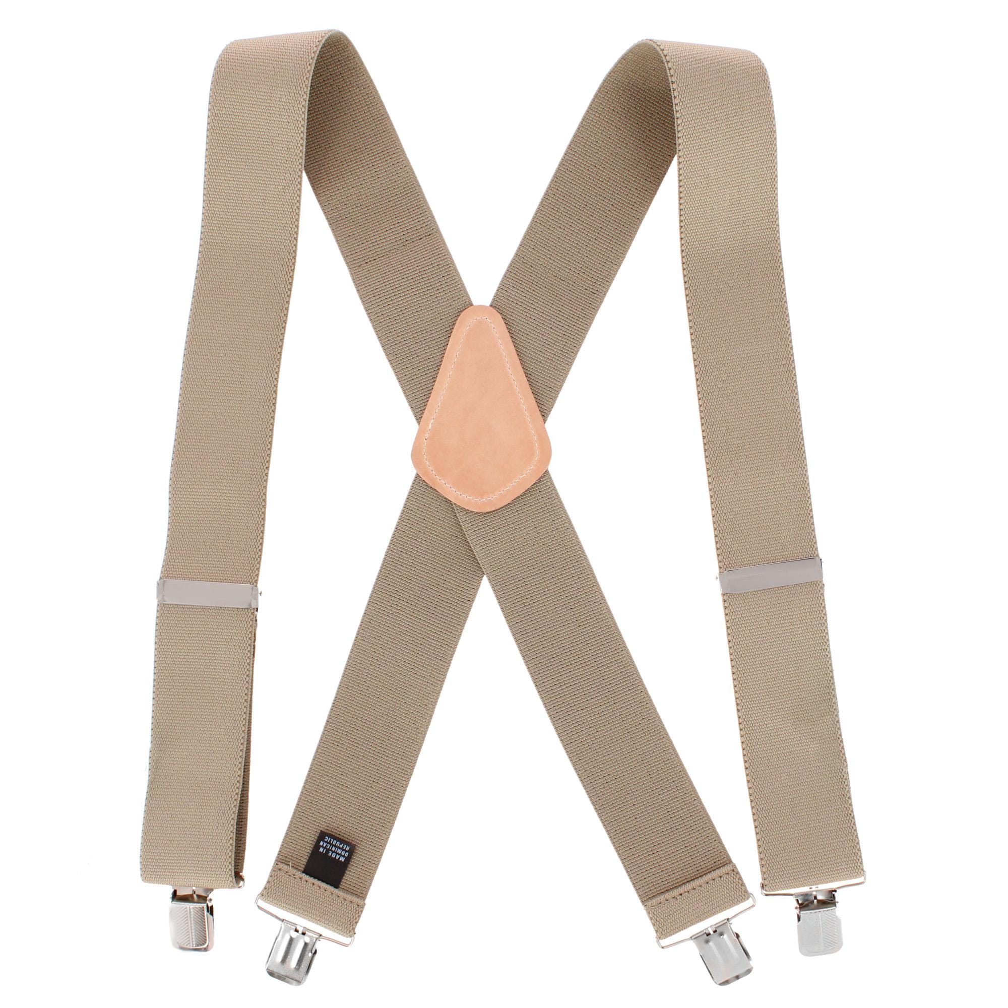 Danbury Men's 2-Inch Terry Weave Clip End Suspenders - Khaki